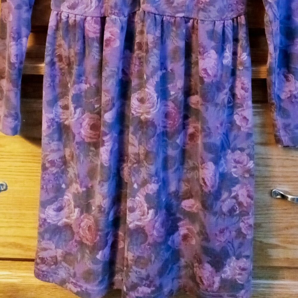 MODA INT'L Vintage Victoria's Secret 90s Plum Floral Empire Waist Tunic Dress - Picture 4 of 14